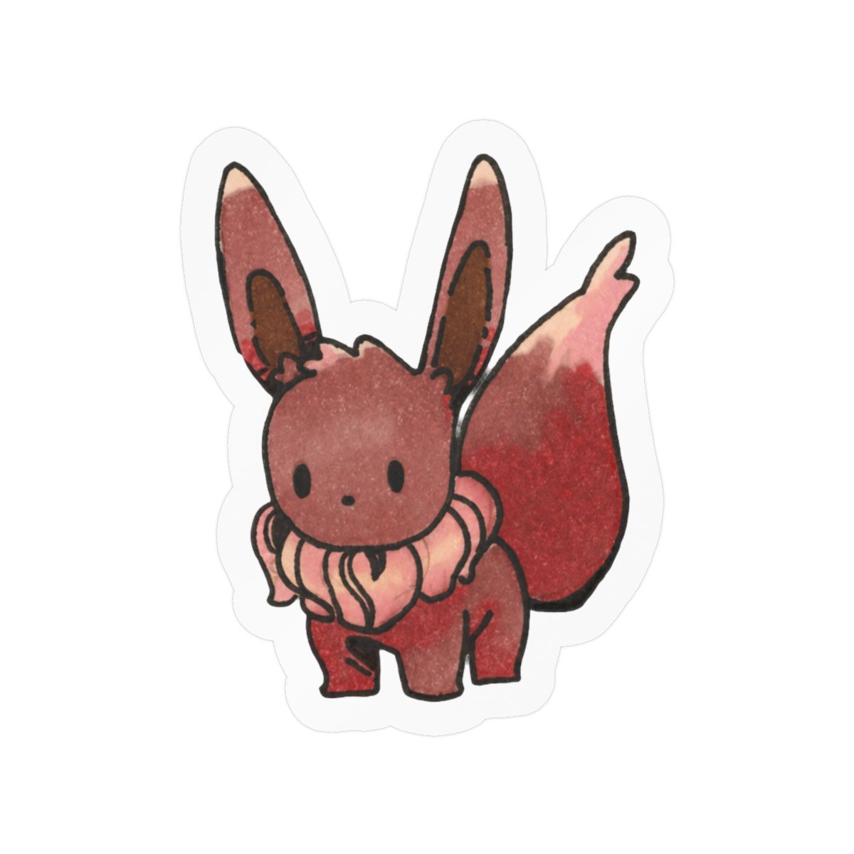 Pokémon Eevee Cute Fluffy Wool Vinyl Sticker | Laptop Bottle Decal