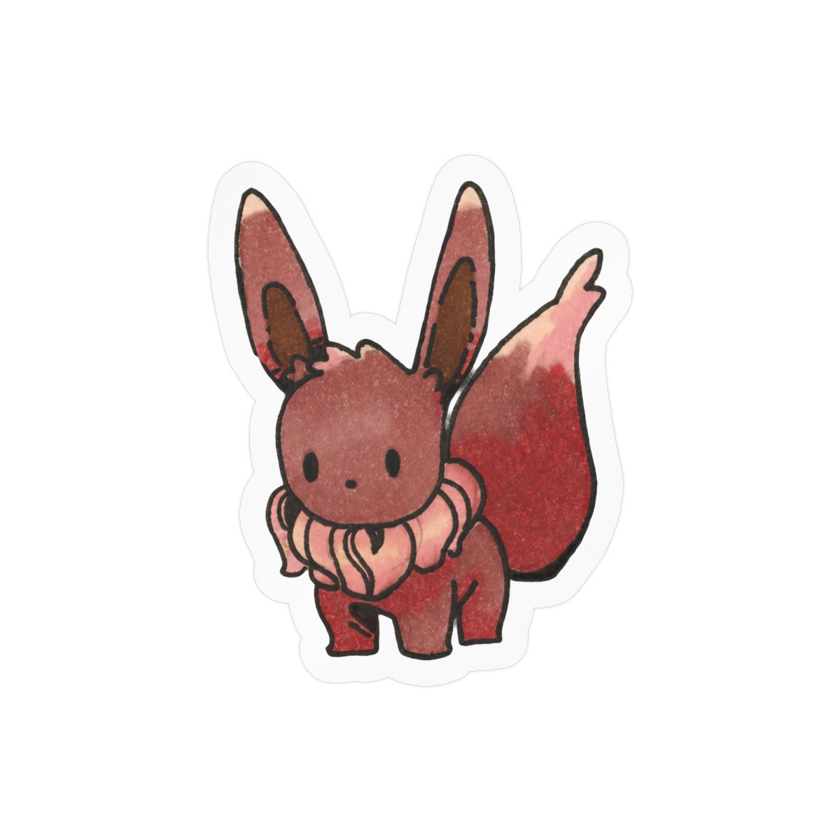 Pokémon Eevee Cute Fluffy Wool Vinyl Sticker | Laptop Bottle Decal - alternate angle 2, merchandise