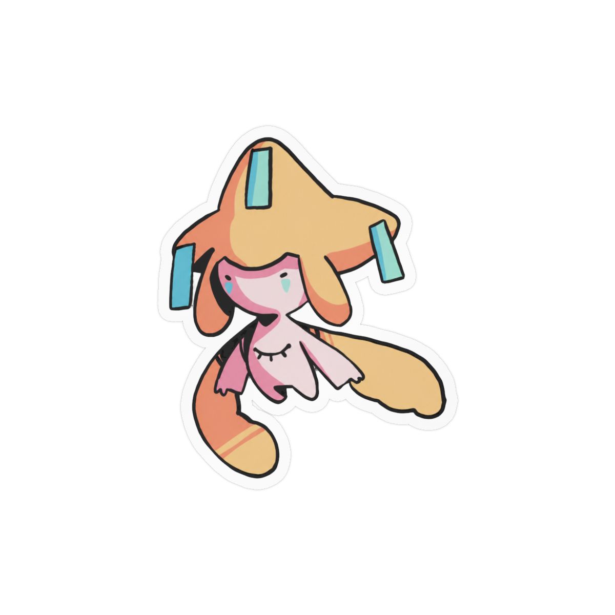 Cute Jirachi Pokémon Sticker | Mythical Wish-Granter Vinyl Decal - alternate angle 3, merchandise