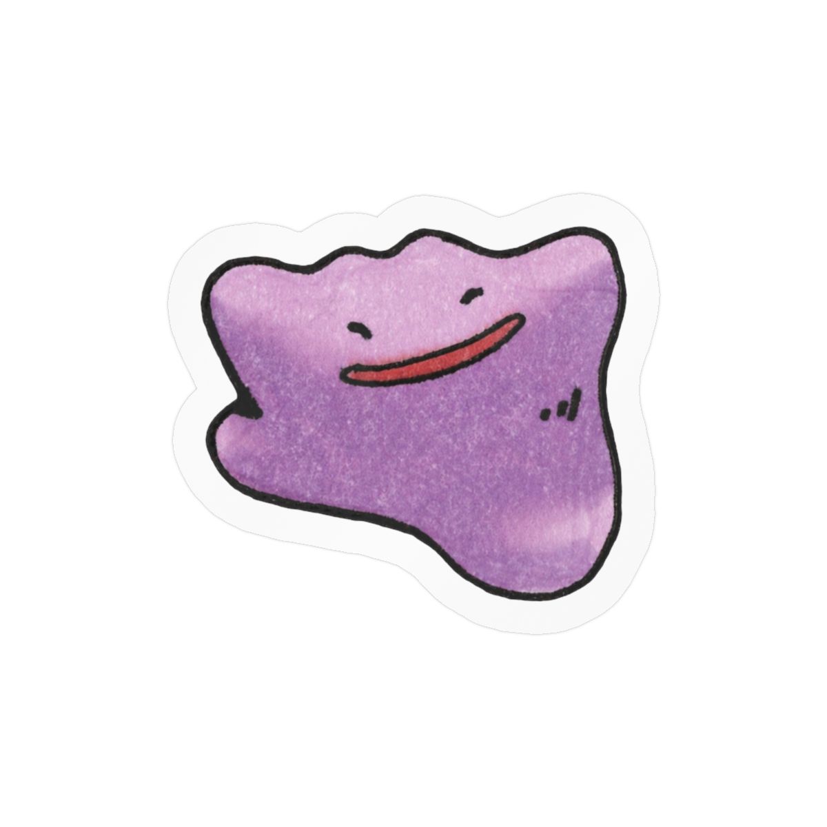 Static Wool Ditto Pokémon Sticker | Cute Fluffy Vinyl Decal