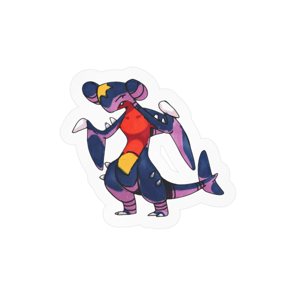 Garchomp Static Wool Art Sticker | Bold Pokémon Vinyl Decal