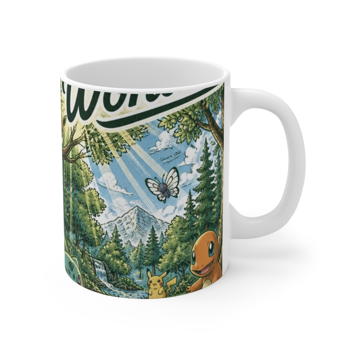Pokemon "Trainee Pikachu Card No. 025" White Mug - Official Mugs & Drinkware merchandise