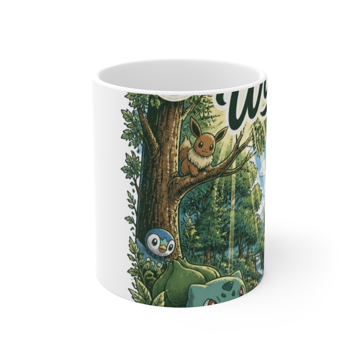 Pokemon "Trainee Pikachu Card No. 025" White Mug - alternate angle 1, merchandise