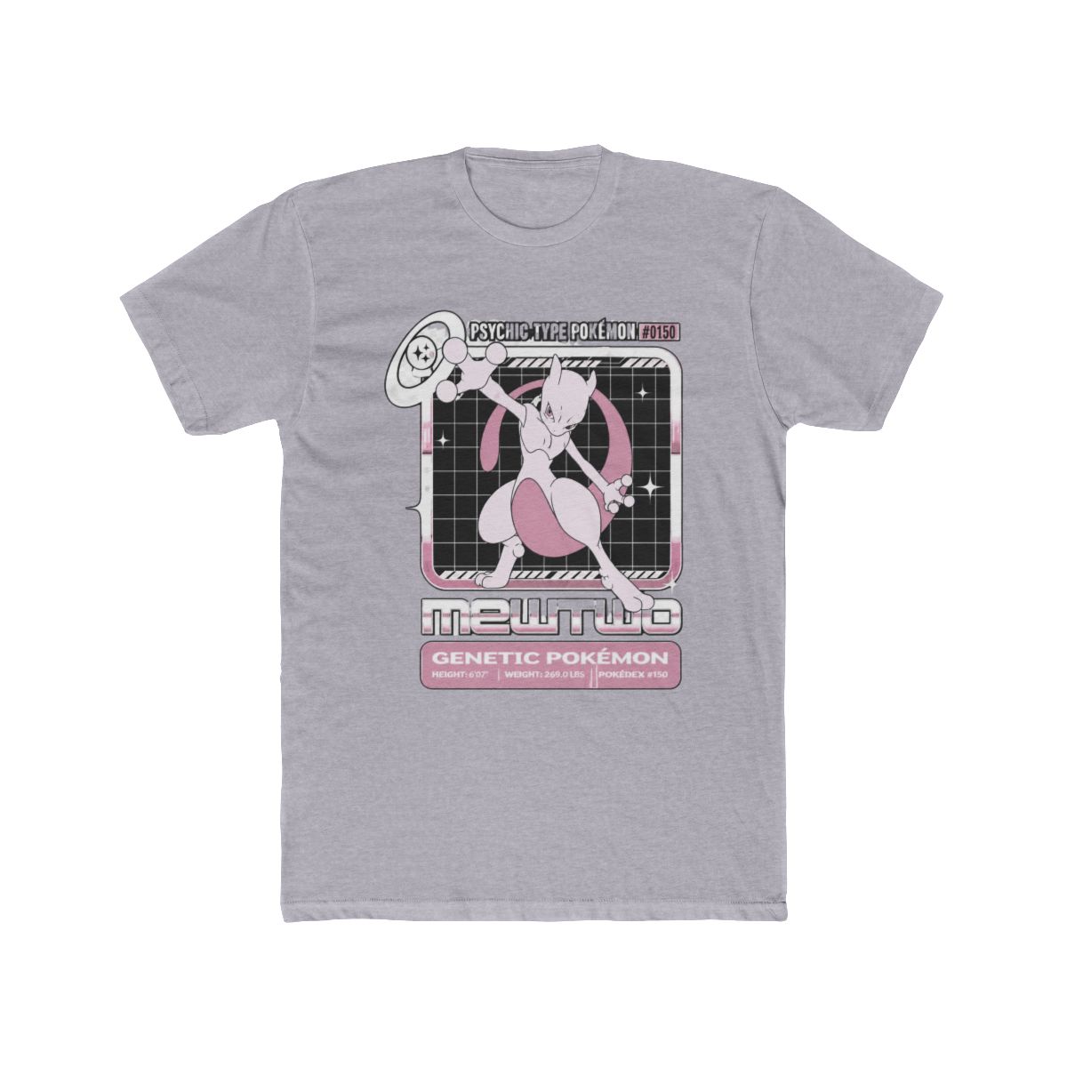 Pokémon Mewtwo Stats T Shirt | Pokemon - alternate angle 3, merchandise