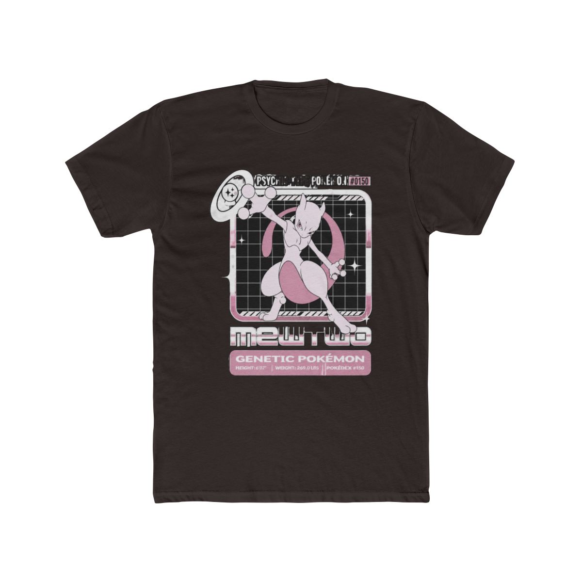 Pokémon Mewtwo Stats T Shirt | Pokemon - alternate angle 2, merchandise