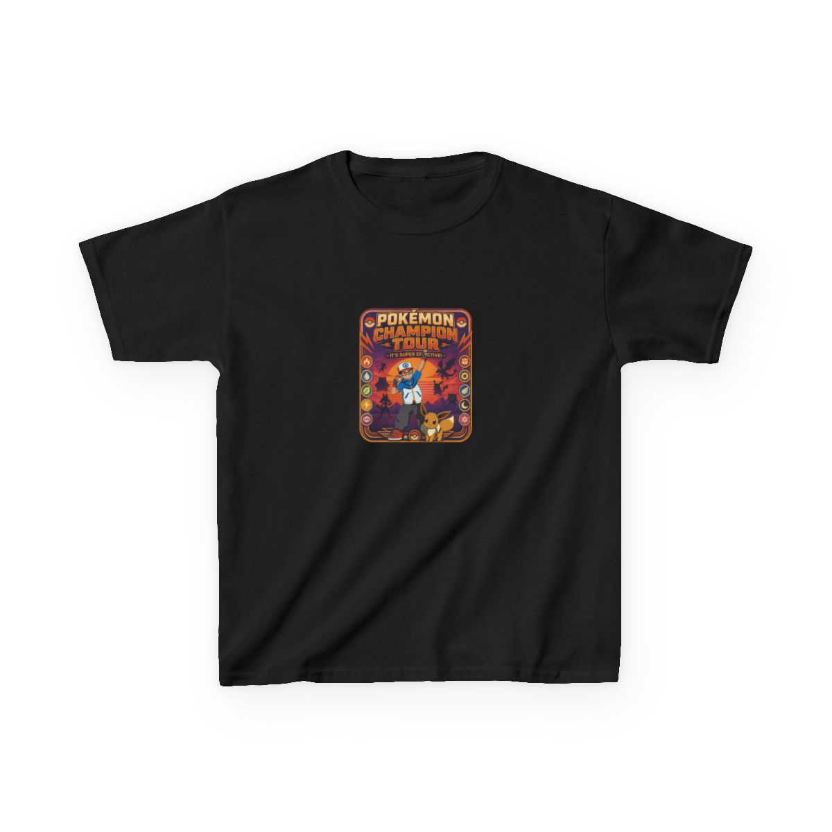 Monster Collecting Legacy Tour Kids T-Shirt | Retro Adventure Style - alternate angle 2, merchandise