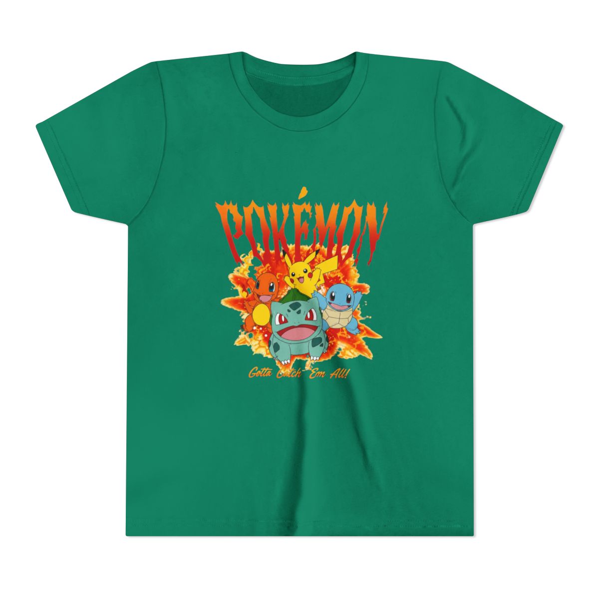 Pokémon Kanto Starter Flames Kids T Shirt | Pokemon - alternate angle 2, merchandise
