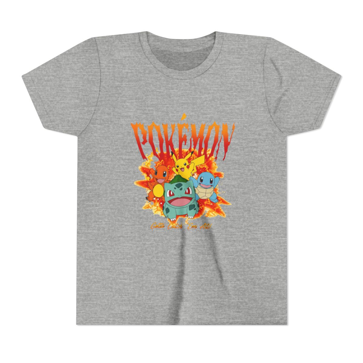 Pokémon Kanto Starter Flames Kids T Shirt | Pokemon - alternate angle 3, merchandise