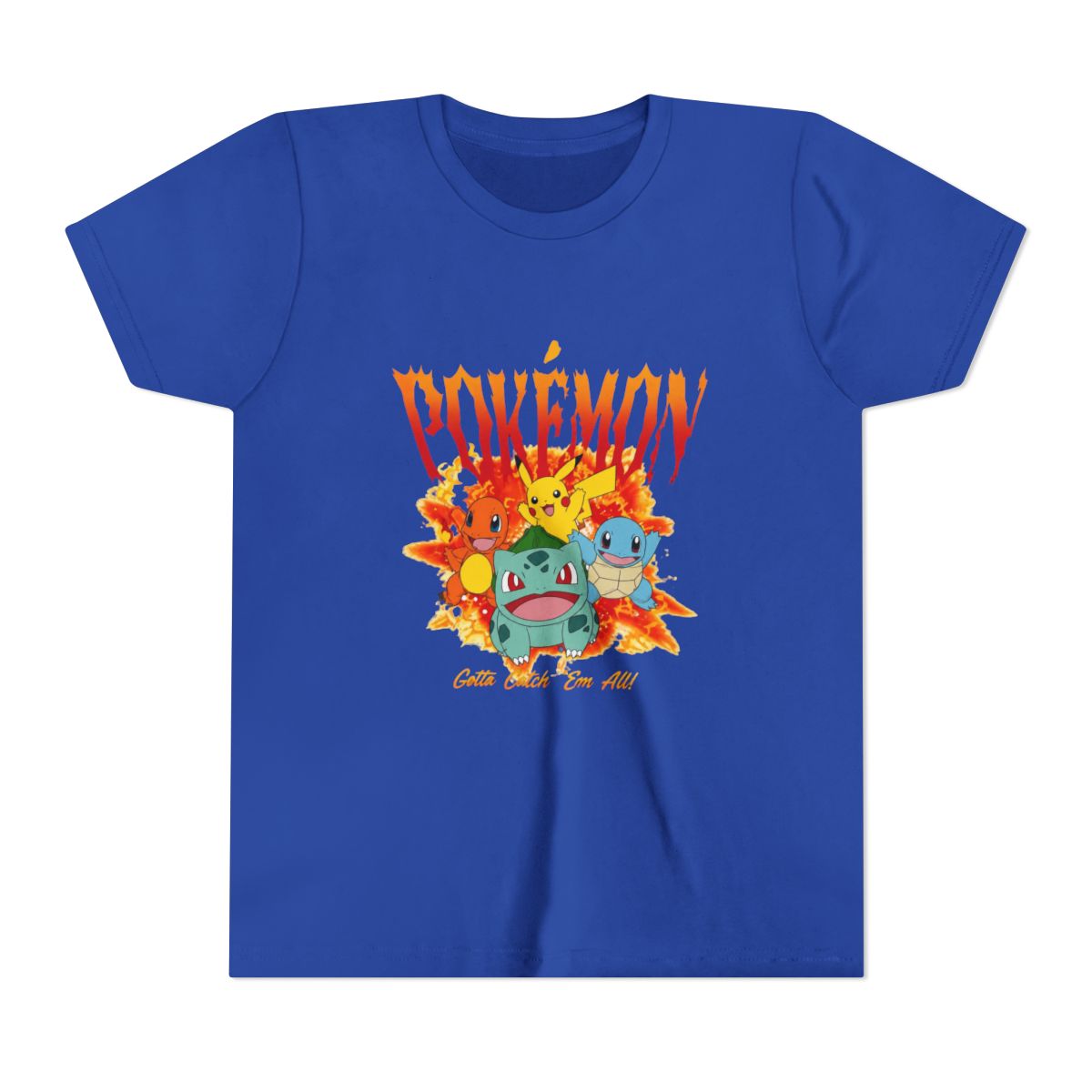 Pokémon Kanto Starter Flames Kids T Shirt | Pokemon - alternate angle 4, merchandise