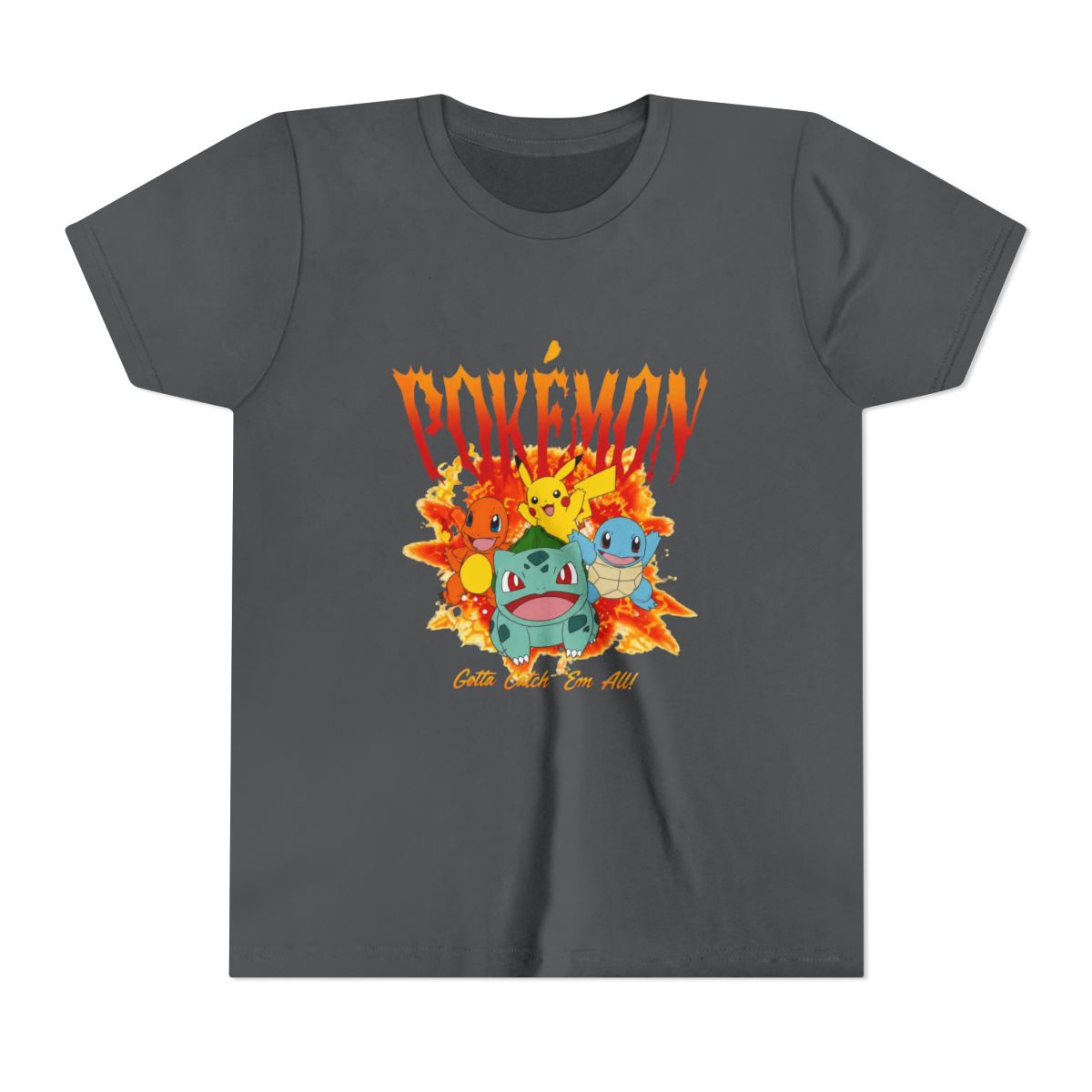 Pokémon Kanto Starter Flames Kids T Shirt | Pokemon - alternate angle 5, merchandise